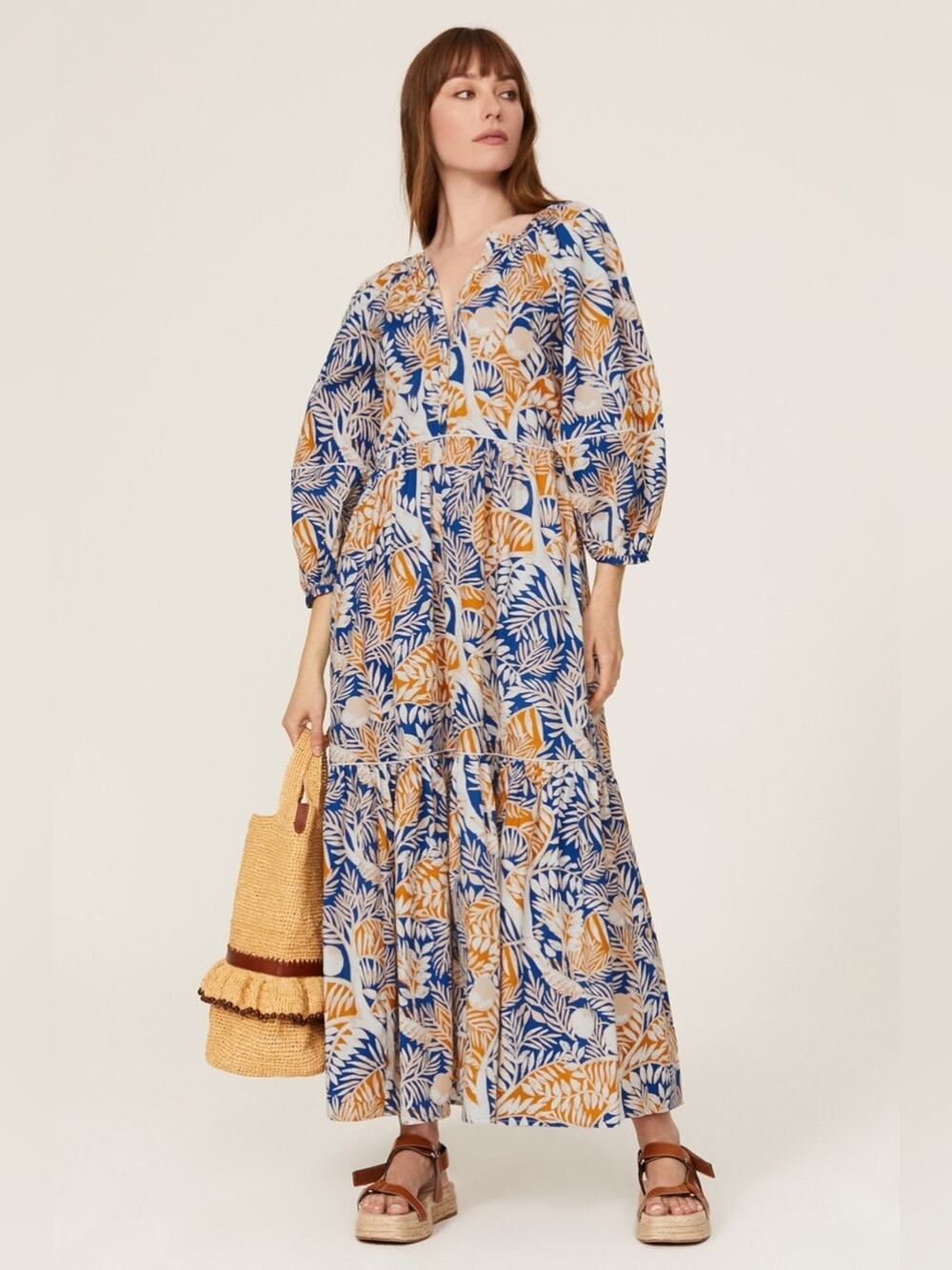Staud Floral Demi Maxi Dress Multicolor Small